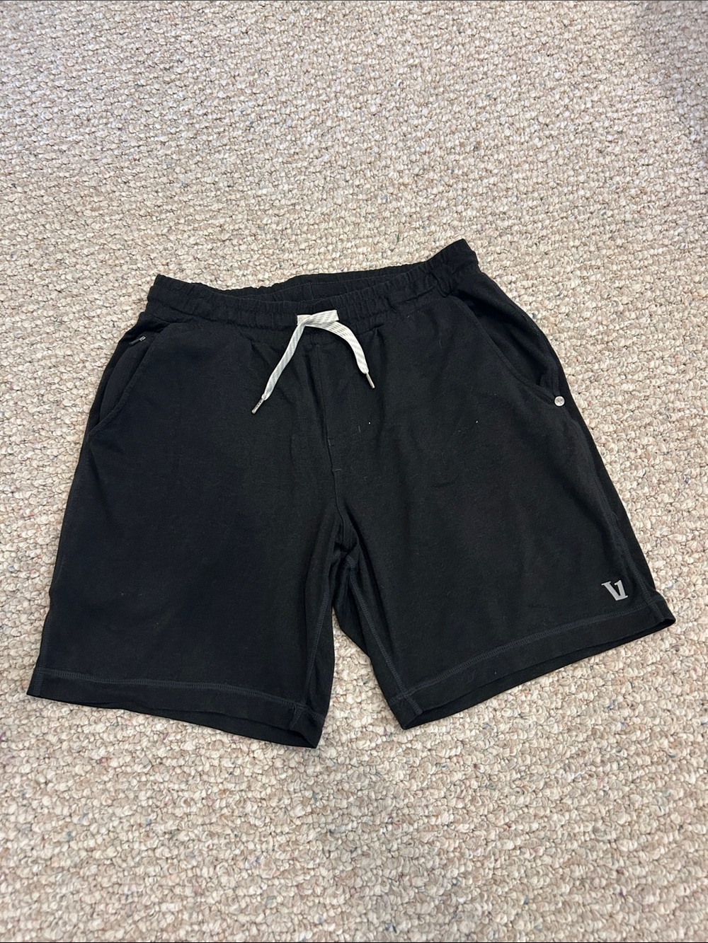 Black Vuori Men's Athletic Drawstring Shorts